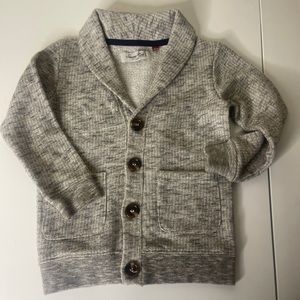 Sovereign Code Boys Sz 4T Shawl Collar Ribbed Cardigan Grandpa Sweater Navy Grey